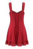 Lace Trim Mini Dress With Bow Detail
