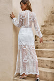 White Boho Lace Maxi Dress