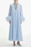 Layla Crystal Embellished Feather Maxi Dress