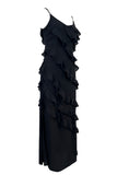 Ruffle Open-Back Maxi Dress