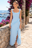 Ruffle Chiffon Maxi Dress