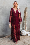 White Boho Lace Maxi Dress