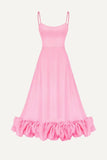 Flounce Bustier Midi Dress
