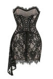 Lace Strapless Corset Mini Dress