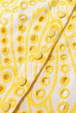 Irene Yellow Eyelet Midi Dress