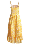 Irene Yellow Eyelet Midi Dress
