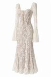 Delilah Vintage Cream Lace Maxi Dress