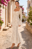 Delilah Vintage Cream Lace Maxi Dress