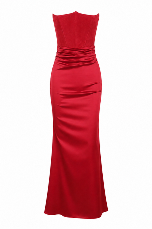 Strapless Corset Satin Mermaid Gown