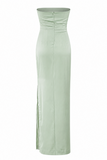Satin Strapless Corset Maxi Dress