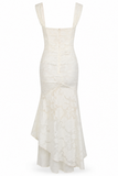 Floral Textured Corset Mermaid Gown