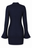 Structured High-Neck Mini Dress
