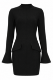 Structured High-Neck Mini Dress
