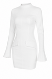 Structured High-Neck Mini Dress