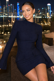 Structured High-Neck Mini Dress