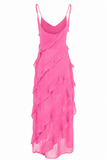 Ruffle Open-Back Maxi Dress