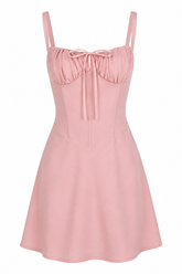 Corset Bustier Tie-Front Mini Dress