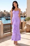 Ruffle Ruched Mesh Midi Dress