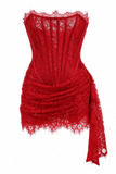 Lace Strapless Corset Mini Dress