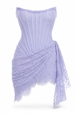 Lace Strapless Corset Mini Dress
