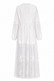 White Boho Lace Maxi Dress