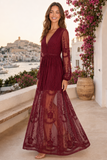 White Boho Lace Maxi Dress