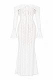 Belle Floral Lace Off Shoulder Maxi Dress
