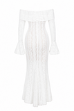Belle Floral Lace Off Shoulder Maxi Dress