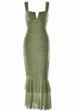 Nadia Ruched Fishtail Maxi Dress