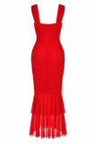Nadia Ruched Fishtail Maxi Dress