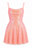 Jewel Sequin Cowl Neck Dress