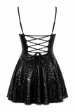 Jewel Sequin Cowl Neck Dress