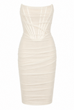 Mesh Strapless Corset Dress