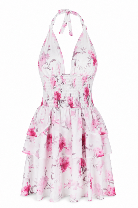 Deanna Floral Halter Dress