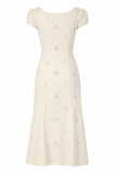White Eyelet Midi Dress