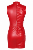 Scarlet Faux Leather Ruched Mini Dress