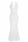 Lumière Lace Halter Mermaid Maxi Dress