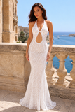 Lumière Lace Halter Mermaid Maxi Dress