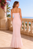 Blush Ruffle Cutout Mesh Maxi Dress