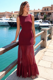 Lila Mesh Maxi Dress
