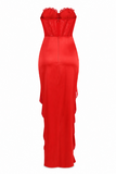 Seraphina Satin Lace Corset Maxi Dress