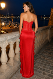 Seraphina Satin Lace Corset Maxi Dress