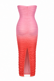 Ombre Pleated Maxi Dress