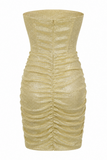 Strapless Corset Ruched Bodycon Mini Dress