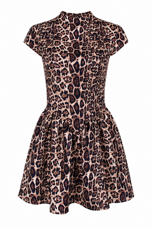 Jacqueline Backless Cheetah Print Dress