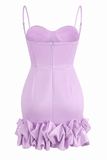 Lila Draped Ruffle Mini Bustier Dress