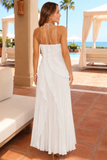 Isabella Pleated Ruffle Halter Prom Dress