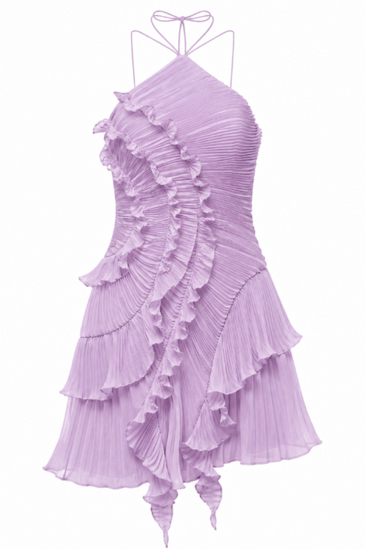Ariana Ruched Ruffle Homecoming Dress