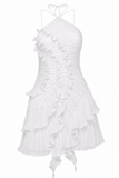 Ariana Ruched Ruffle Homecoming Dress