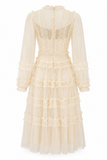 Willa Ruffle Trim Tiered Midi Dress